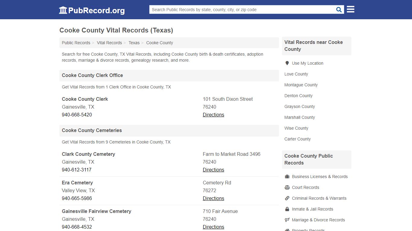 Free Cooke County Vital Records (Texas Vital Records)